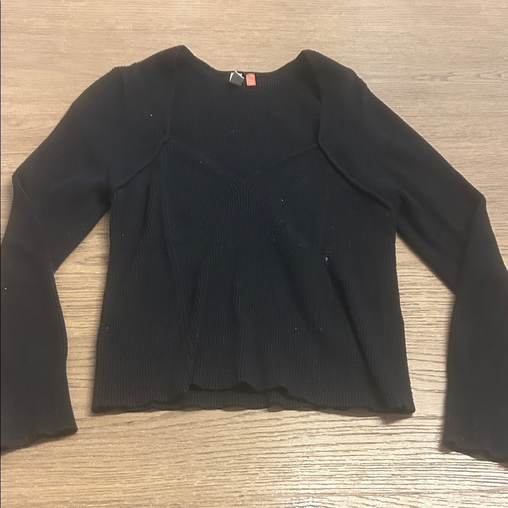 Pilcro Black V-Neck Sweater